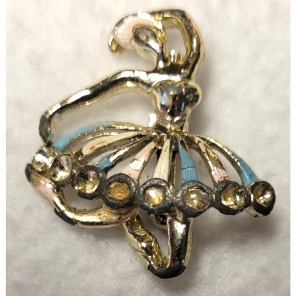 Lot Small 1.5" Vintage Ballerina Dancer Pins Brooches Enamel Balletcore Coquette - Picture 9 of 10